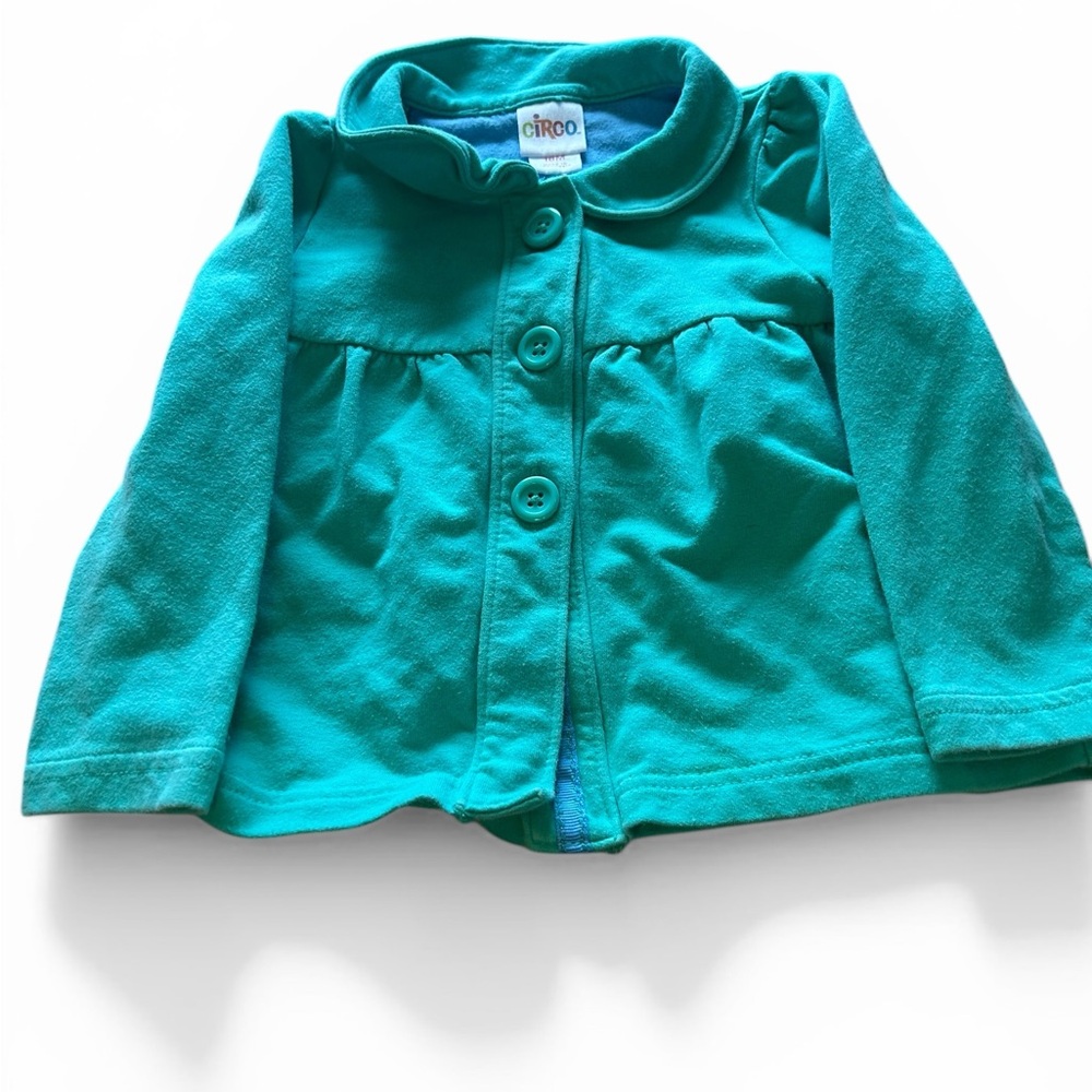Vintage 90’s Circo Teal Button-Front Girls' Jacket with Rounded Collar